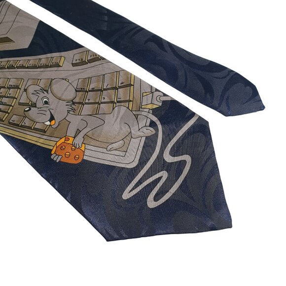 Fratello Computer Mouse Men Necktie Tie Novelty Designer Work Office Dad Gift - Picture 2 of 5